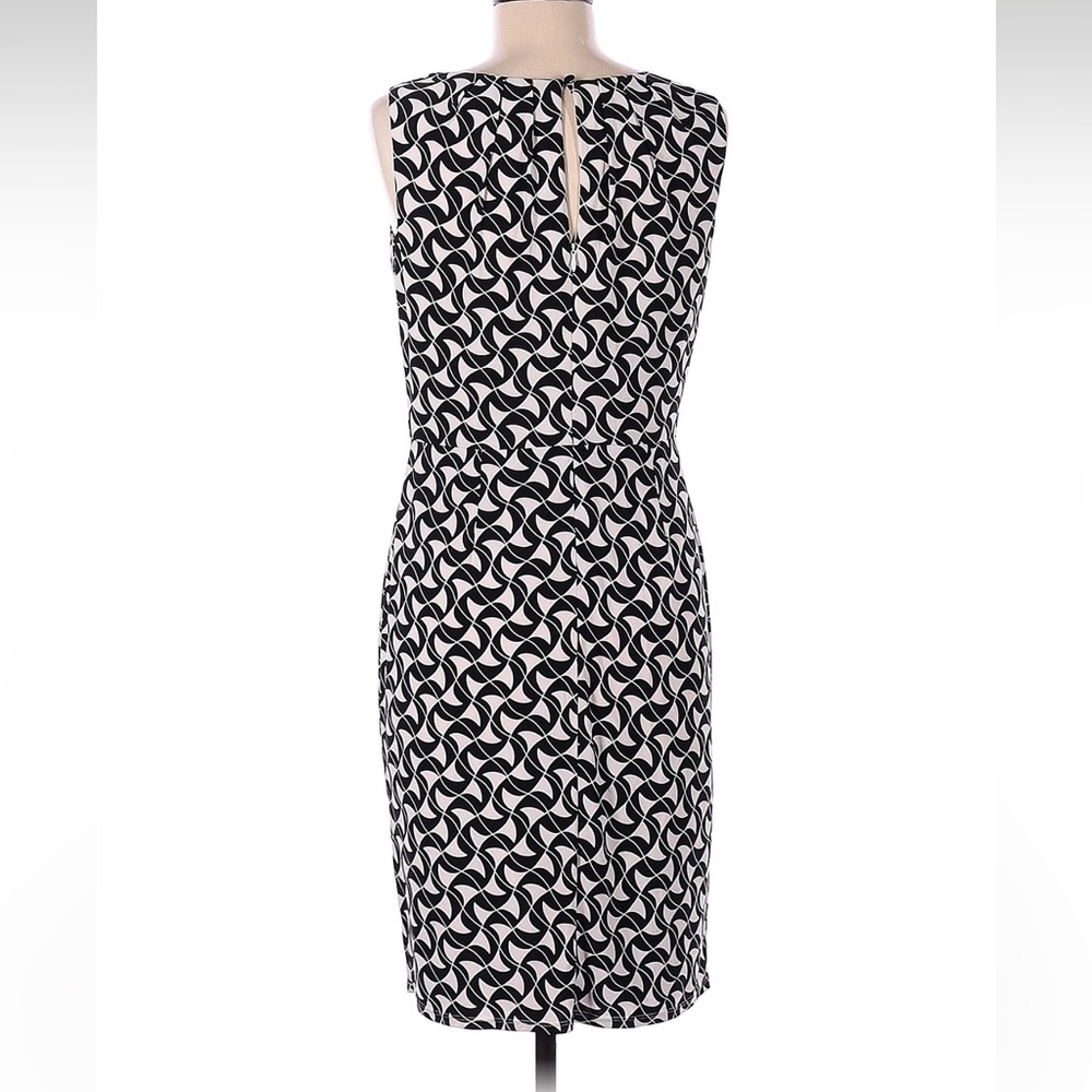 Ellen Tracy Black & White Cowl Neck Midi Dress - Picture 2 of 4